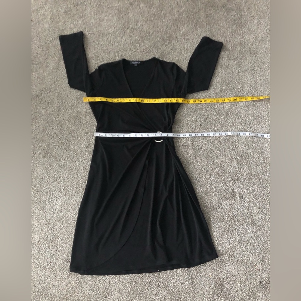 Glamour  Party Dress 4P Faux Wrap stretchy gathered side rhinestone’s buckle - Picture 6 of 13